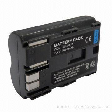 Digital Camera Battery for Canon Bp-511a with 7.4V Voltage, 1,600mAh Capacity